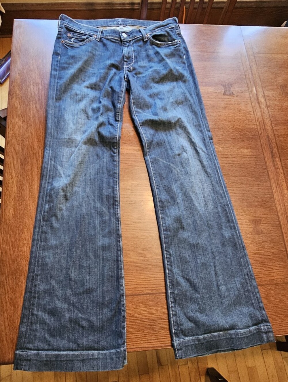 7 For All Mankind Dojo Jeans Blue 7 On Back Size 30